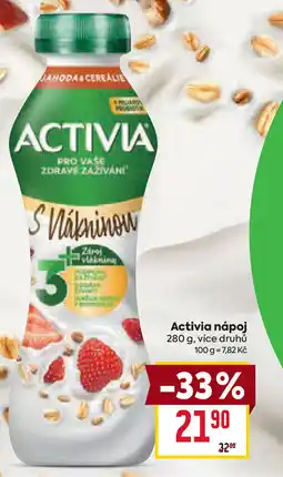 Billa Activia nápoj nabídka