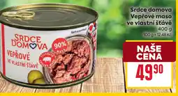 Billa Srdce domova Vepřové maso ve vlastní šťávě nabídka