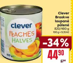 Billa Clever Broskve loupané půlené nabídka