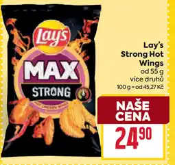 Billa Lay's Strong Hot Wings nabídka