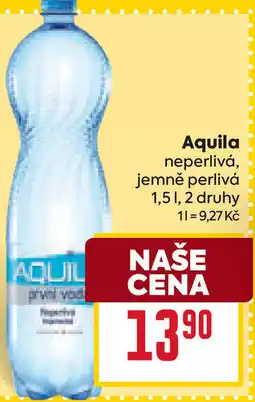 Billa Aquila neperlivá, jemně perlivá nabídka