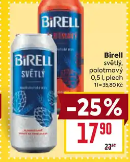 Billa Birell světlý, polotmavý nabídka