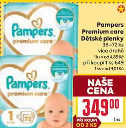 Billa Pampers Premium care Dětské plenky nabídka