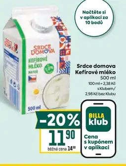 Billa Srdce domova Kefírové mléko nabídka