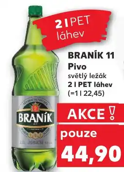Kaufland BRANÍK 11 Pivo světlý ležák nabídka