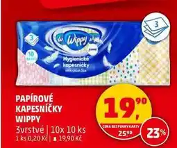 Penny Market PAPÍROVÉ KAPESNÍČKY WIPPY, 10x 10 ks nabídka