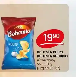 Flop BOHEMIA CHIPS, BOHEMIA VROUBKY různé druhy 55-60 g nabídka