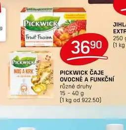 Flop PICKWICK ČAJE OVOCNÉ A FUNKČNÍ různé druhy 15-40 g nabídka