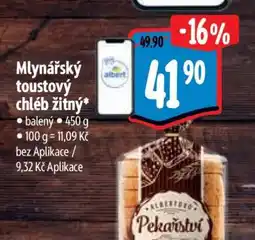 Albert Mlynářský Toustový chléb žitný nabídka
