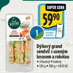 Albert Dýňový grand sendvič s uzeným lososem a rukolou nabídka