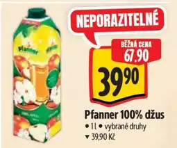 Albert Pfanner 100% džus nabídka