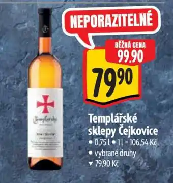 Albert Templářské sklepy Čejkovice nabídka