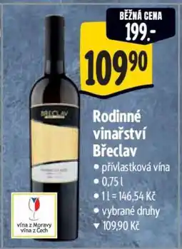 Albert Rodinné vinařství Břeclav nabídka