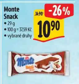 Albert Monte snack nabídka