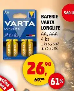 Penny Market Baterie VARTA Longlife nabídka