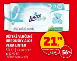 Penny Market Dětské vlhčené ubrousky Aloe Vera Linteo nabídka