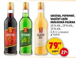 Penny Market GRIOTKA, PEPRMINT, VAJEČNÝ LIKÉR KRÁLOVSKÁ PALÍRNA nabídka