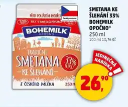 Penny Market SMETANA KE ŠLEHÁNÍ 33% BOHEMILK OPOČNO nabídka