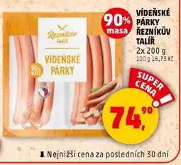 Penny Market VÍDEŇSKÉ PÁRKY ŘEZNÍKŮV TALÍŘ nabídka