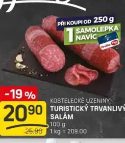 Flop Kostelecké uzeniny Turistický trvanlivý salám nabídka