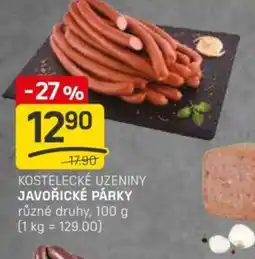 Flop Kostelecké Uzeniny Javořické párky nabídka