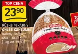 Flop Různé pekárny Chléb konzumní nabídka