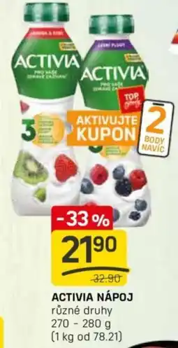 Flop Activia nápoj nabídka