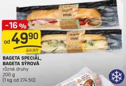 Flop Bageta speciál, Bageta sýrová nabídka