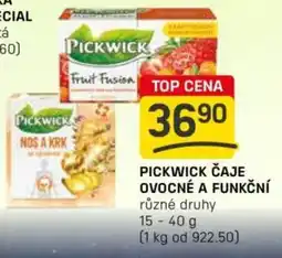 Flop Pickwick čaje Ovocné a funkční nabídka