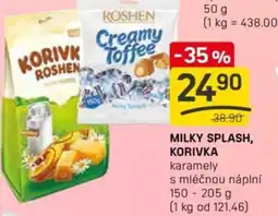 Flop Milky splash, Korivka nabídka