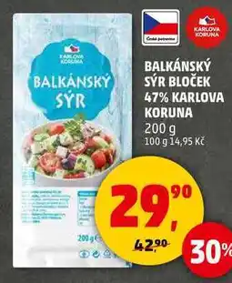 Penny Market BALKÁNSKÝ SÝR BLOČEK 47% KARLOVA KORUNA, 200 g nabídka
