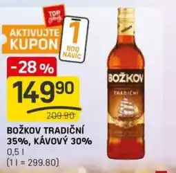 Flop Božkov tradiční 35%, Kávový 30% nabídka
