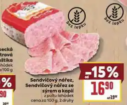 Billa Sendvičový nářez nabídka