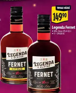 Albert Legenda Fernet 38%, Citrus 27% 0,51 nabídka