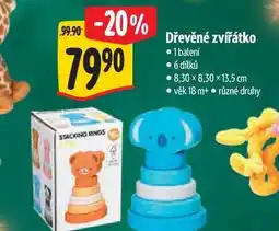 Albert Dřevěné zvířátko 1 balení 6 dílků nabídka