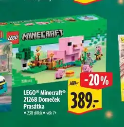 Albert LEGO Minecraft 21268 Domeček Prasátka 238 dílků nabídka