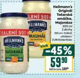 Billa Hellmann´s tatarská omáčka, majonéza nabídka