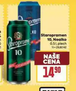 Billa Pivo staropramen nealko nabídka