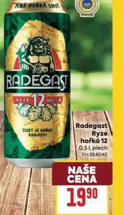 Billa Pivo radegast ryze hořká 12 nabídka