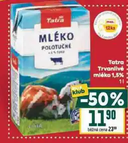 Billa Trvanlivé mléko 1,5% nabídka