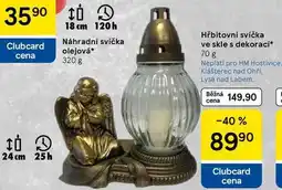 Tesco Hřbitovní svíčka ve skle s dekorací, 70 g nabídka