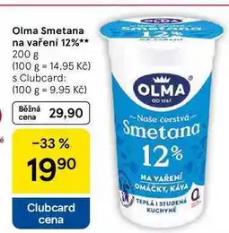 Tesco Olma Smetana na vaření 12%, 200 g nabídka