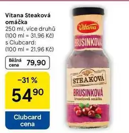 Tesco Vitana Steaková omáčka, 250 ml, více druhů nabídka