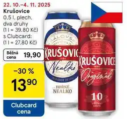 Tesco Krušovice, 0.5 l, plech nabídka