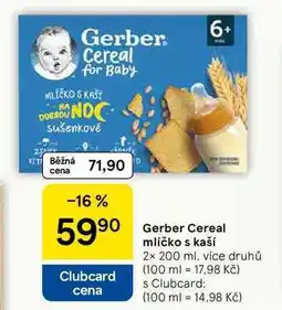 Tesco Gerber Cereal mlíčko s kaší, 2x 200 ml, více druhů nabídka