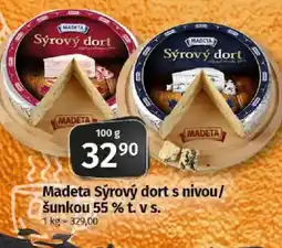 COOP TIP Madeta Sýrový dort s nivou/ šunkou 55 % t. vs. nabídka