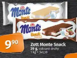 COOP TIP Zott Monte Snack nabídka