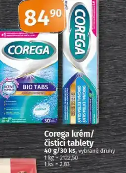 COOP TIP Corega krém/ čistící tablety nabídka