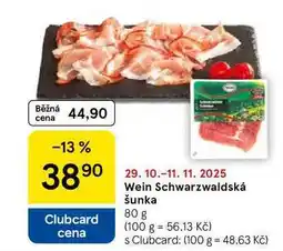 Tesco Wein Schwarzwaldská šunka, 80 g nabídka