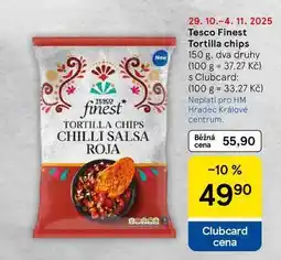 Tesco Tesco Finest Tortilla chips, 150 g, dva druhy nabídka